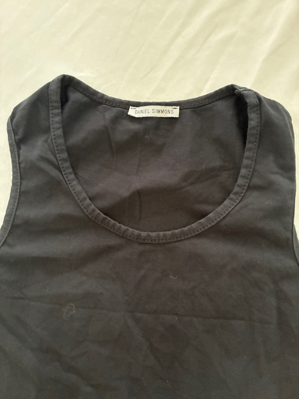 Daniel Simmons Black Cotton blend performance Tank Top XS made in England